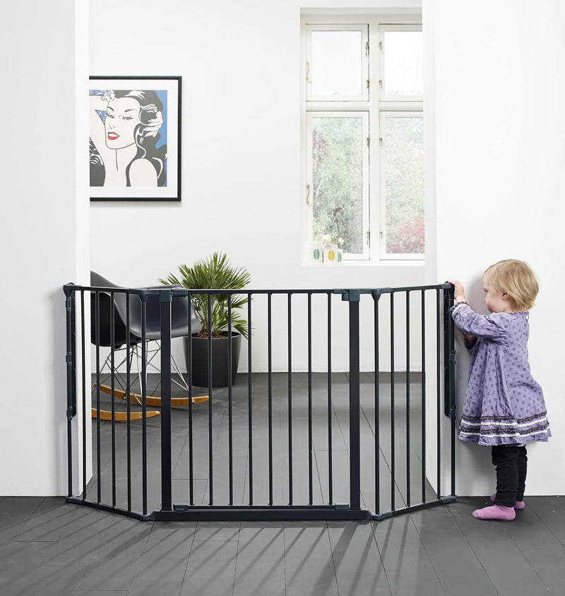 Baby Dan Konfigurationsgitter/Kaminschutzgitter Flex XL 90-278 cm, Anthrazit & Konfigurationsgitter
