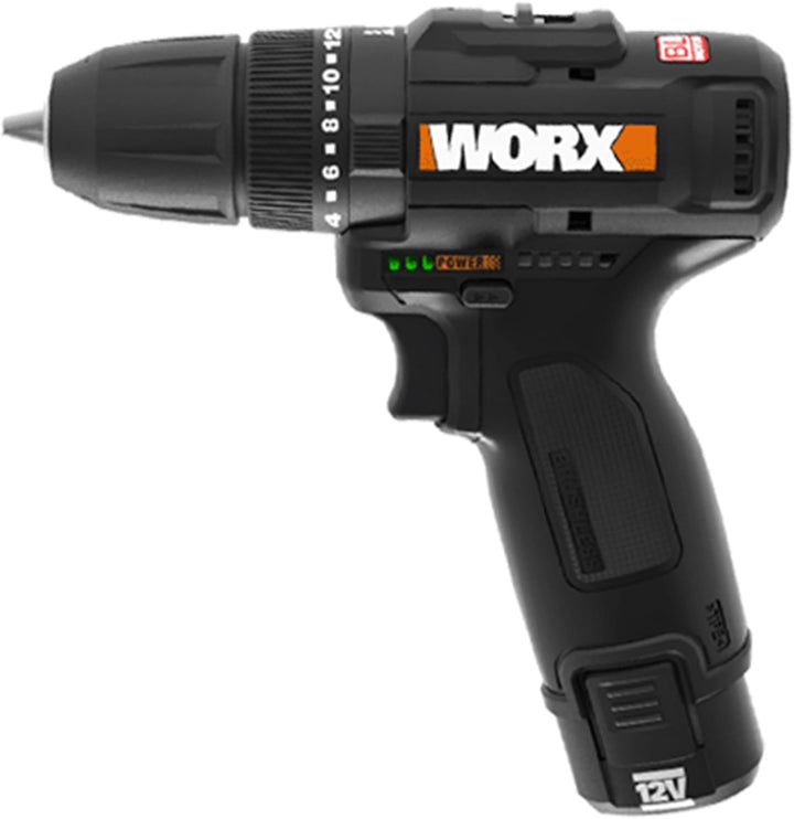 WORX WX121 Akku-Schlagbohrschrauber 12V – starke bürstenloser Akkubohrschrauber Set – 2-Gang-Getrieb