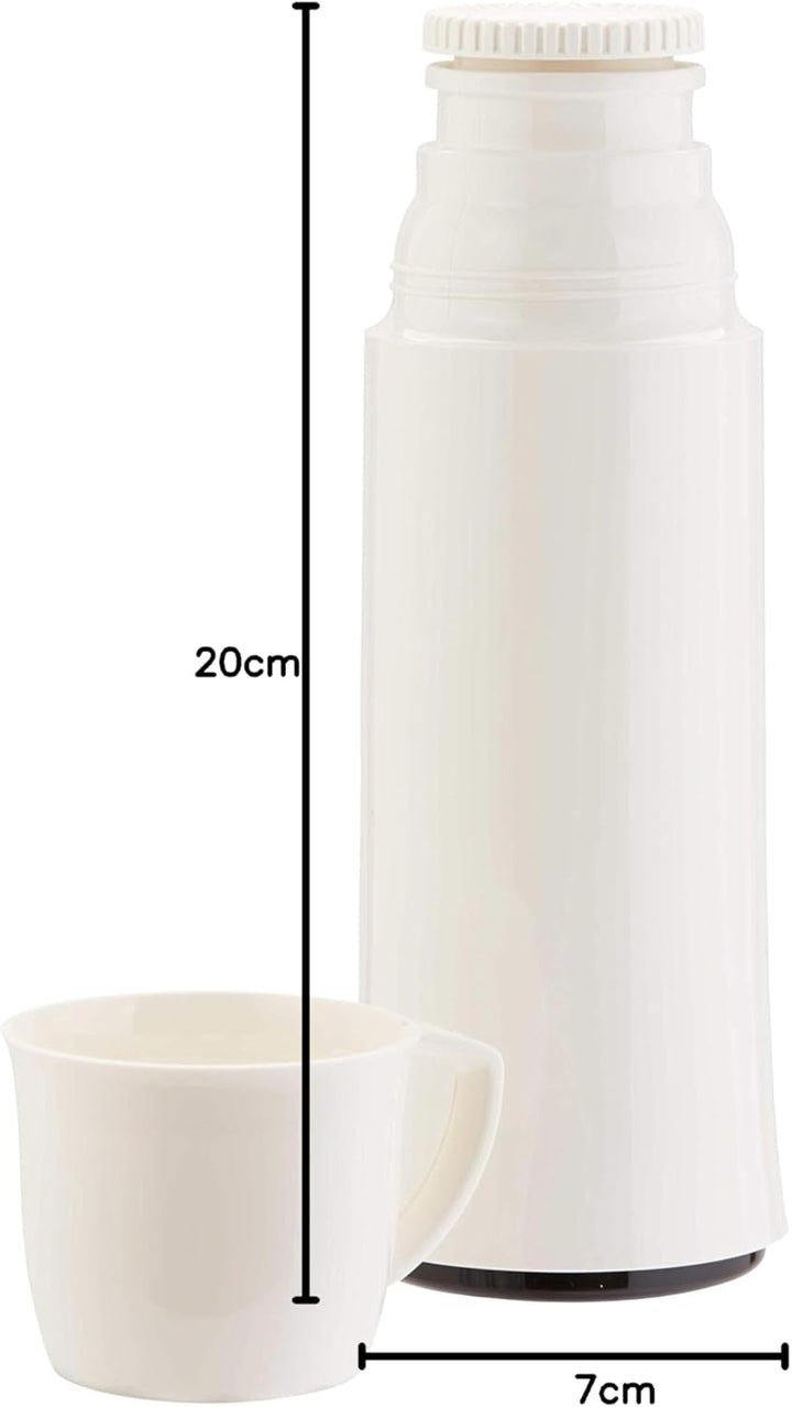 Helios Elegance Thermoskanne Weiss 0,5L – 6h Heiss - Hält Getränke heiss & kalt - Robustes Design Id