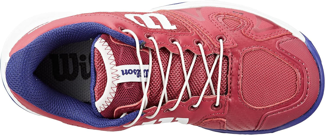 Wilson Mädchen Rush Pro Jr Ql Girls Tennisschuhe 28 1/3 EU Sangria White Clematis Blue, 28 1/3 EU Sa