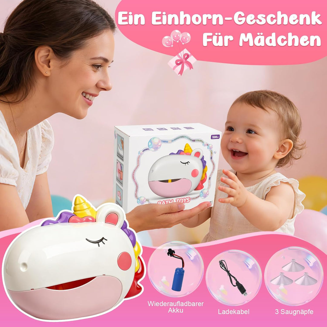 Badewannenspielzeug, Einhorn Wiederaufladbare Badespielzeug Bubble Mit Musik, Schaummaschine Badespi