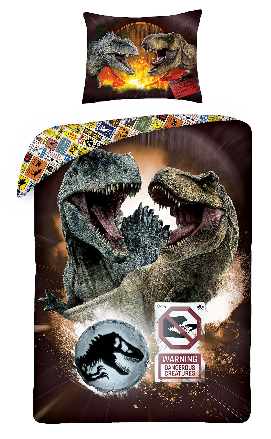 Halantex Jurassic World Bettwäsche, 140x200cm + 70x90cm, 100% Baumwolle
