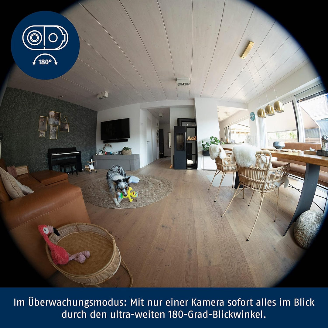 ABUS WLAN Überwachungskamera - Privacy Innen-Kamera PPIC31020 - mit Privatsphäre-Modus, 180-Grad-Bli
