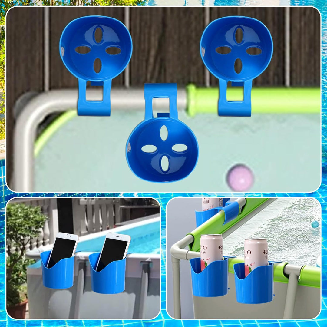4 Stück Pool Zubehör,Getränkehalter Pool,für Poolrand Cup,Holder Becherhalter Whirlpool,Kunststoff a