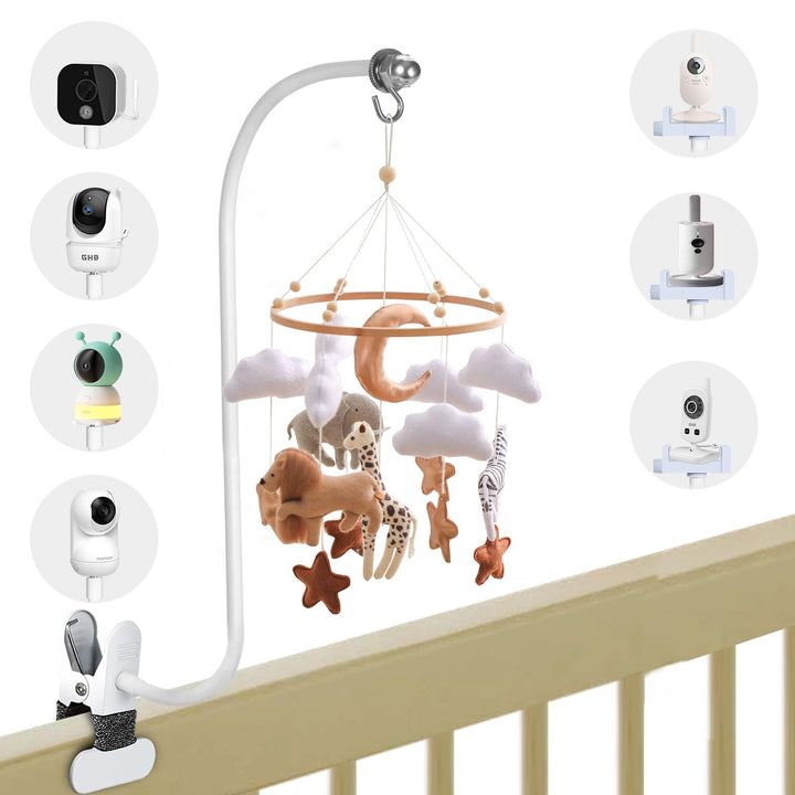 Mobile Halterung für Babybett, Multifuntional 68cm Mobile Halter Wickeltisch, Flexibel Klammernhalte