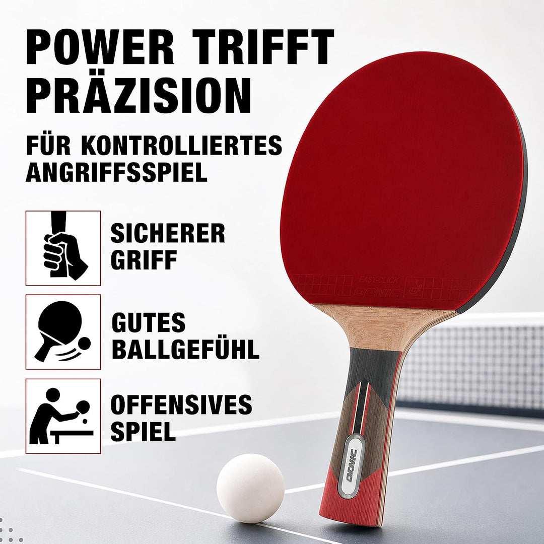 Donic-Schildkröt Tischtennisschläger Top Team 900, AVS & PLS-Griff, 2,0 mm Schwamm, Alpha Slick - IT