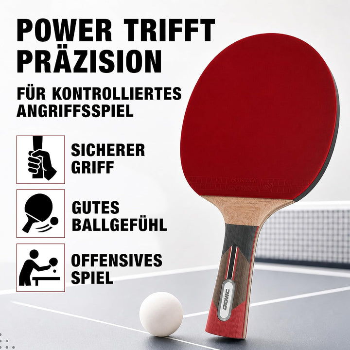 Donic-Schildkröt Tischtennisschläger Top Team 900, AVS & PLS-Griff, 2,0 mm Schwamm, Alpha Slick - IT