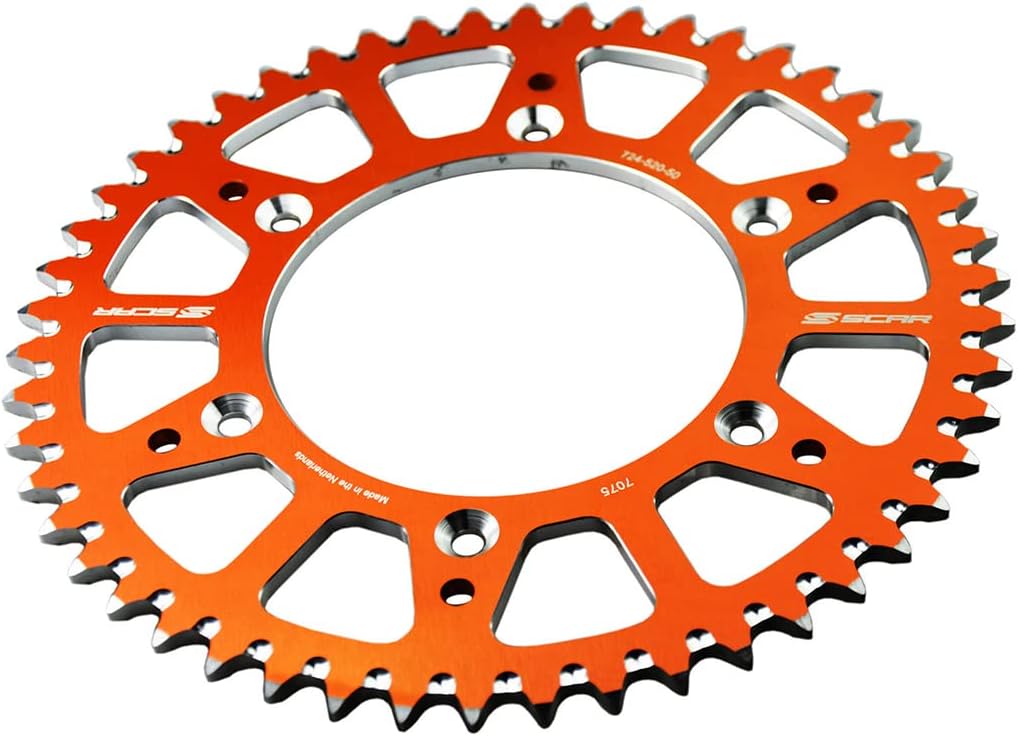 SCAR Aluminium Kettenrad kompatibel mit KTM SX/SXF/EXC/EXCF 125 150 250 300 350 450 500 93-23, Orang