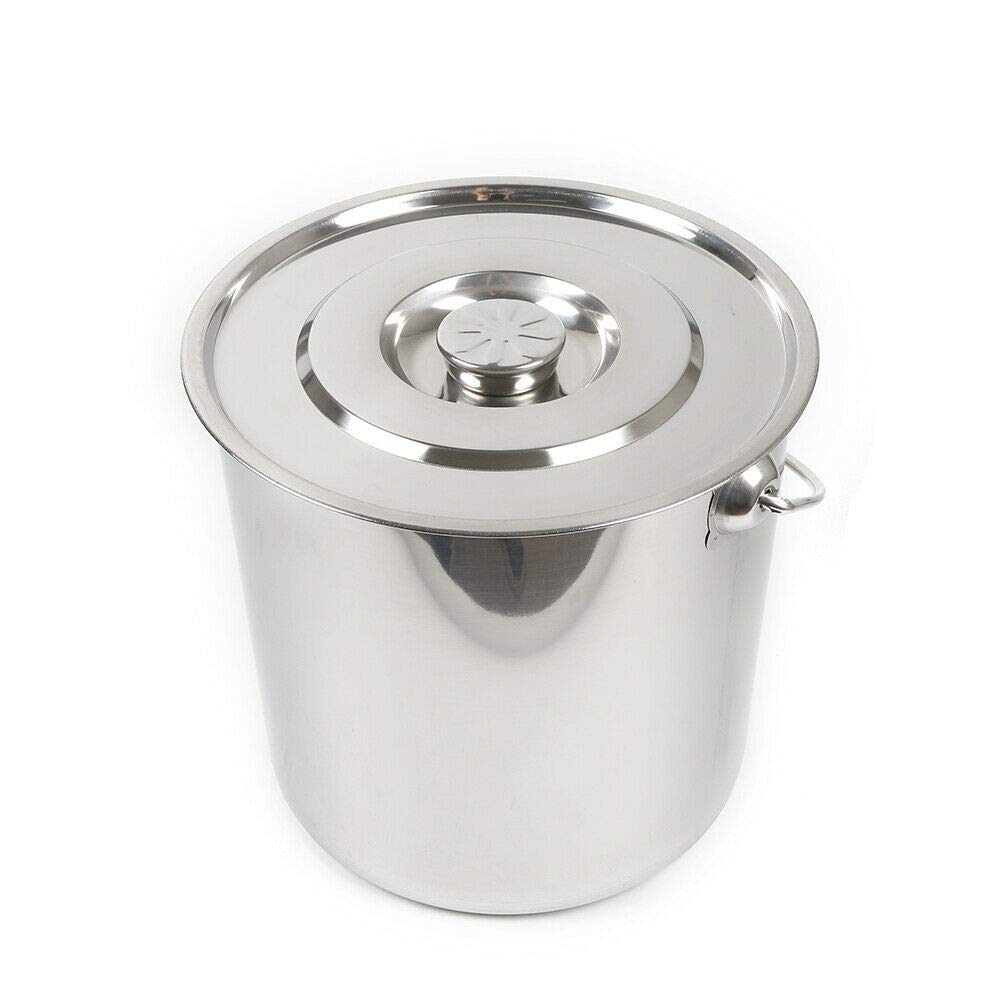 Edelstahl Eiseimer 20L Eimer Kücheneimer Milcheimer Futtereimer Sektkühler Edelstahl mit Deckel Eime