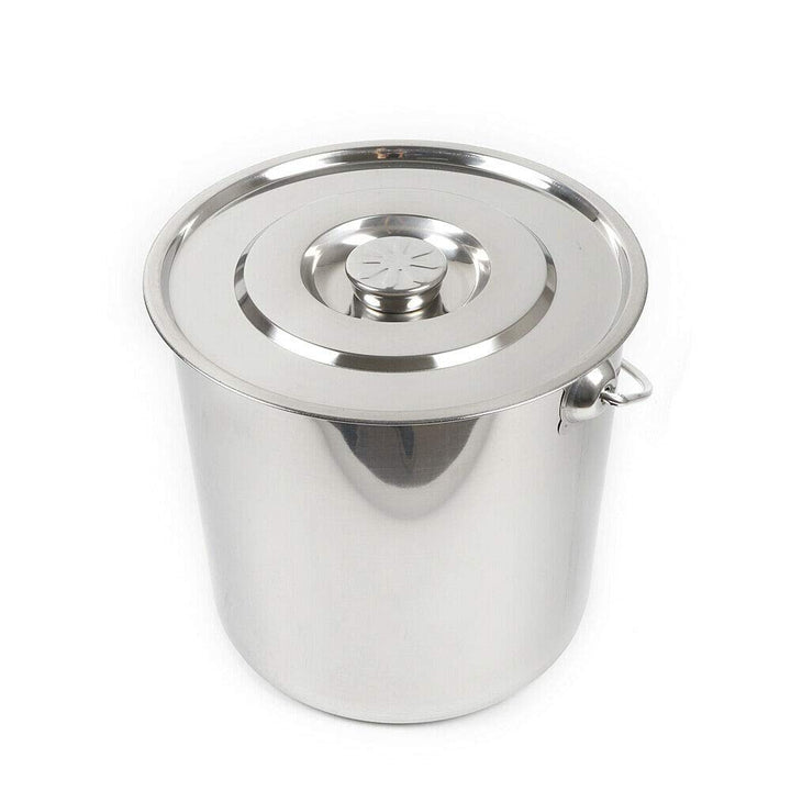 Edelstahl Eiseimer 20L Eimer Kücheneimer Milcheimer Futtereimer Sektkühler Edelstahl mit Deckel Eime