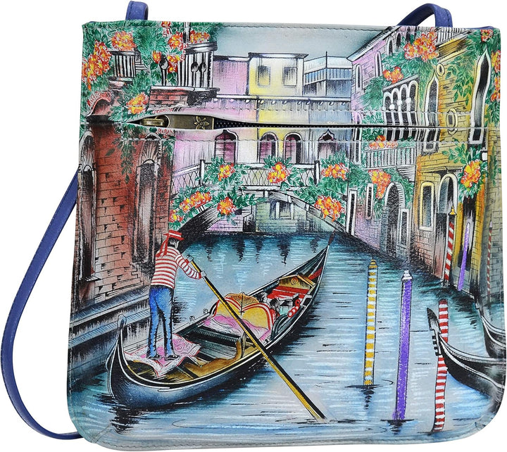 Anuschka Damen Cross Body aus Leder, handbemalt Einheitsgrösse Venezianische Geschichte, Einheitsgrö