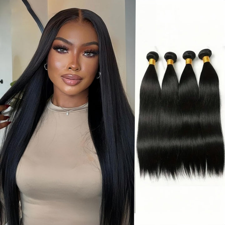 Straight Human Hair Bundles Hair Extensions Unprocessed Brazilian Virgin Weave 100% Human Hair Exten