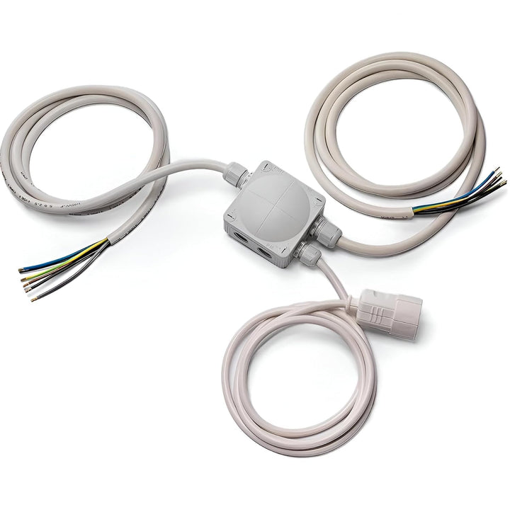 Küchenanschlussbox-Set, Splitter-Box mit 1m Kabel - Küchenanschlussverteiler 3-fach zum Anschluss vo