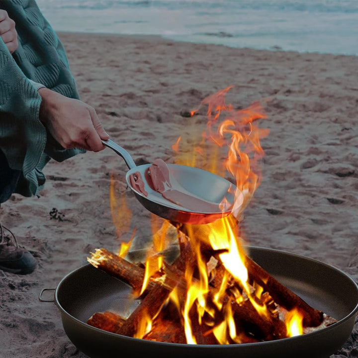 Daromigo Feuerschale Ø 80 cm, mit 2 Griffen und 3 abnehmbaren Füssen, grosse Feuerschale und Feuerko