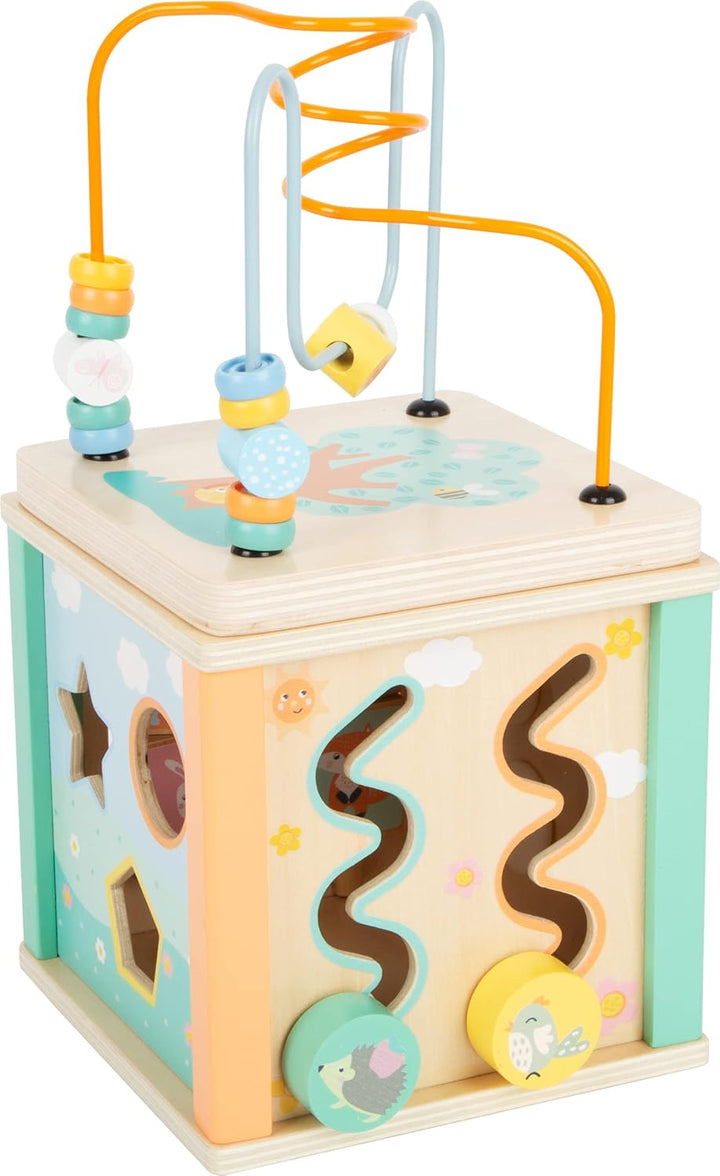 small foot Motorikwürfel Pastell, Motorikspielzeug für Kleinkinder, bespielbar von fünf Seiten, ab 1