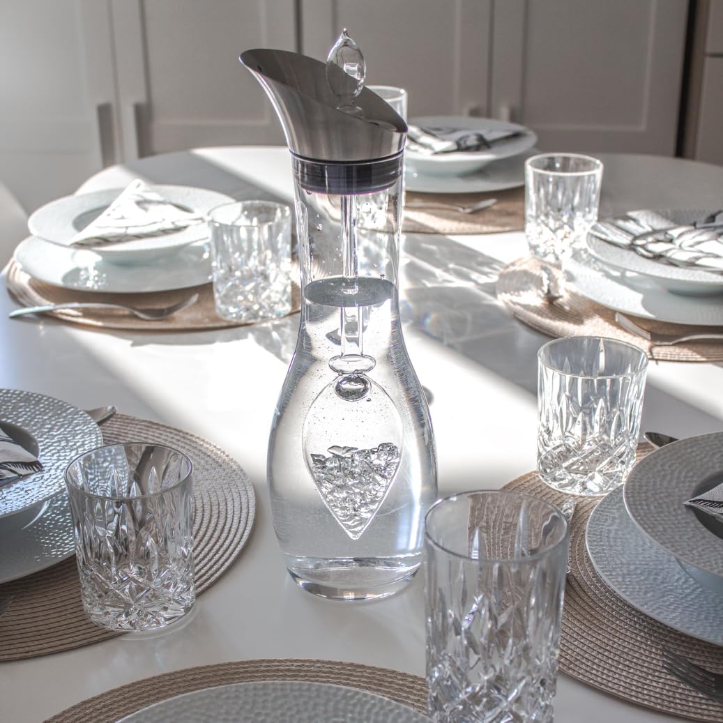 VitaJuwel Diamonds Edelsteinwasserset für Zuhause (Karaffe Era & Phiole) mit echten Diamantsplittern