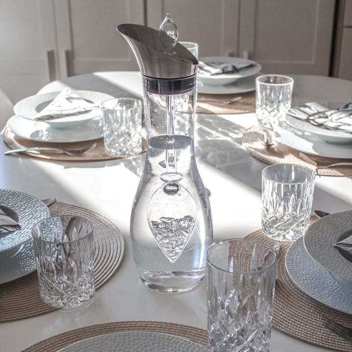 VitaJuwel Diamonds Edelsteinwasserset für Zuhause (Karaffe Era & Phiole) mit echten Diamantsplittern