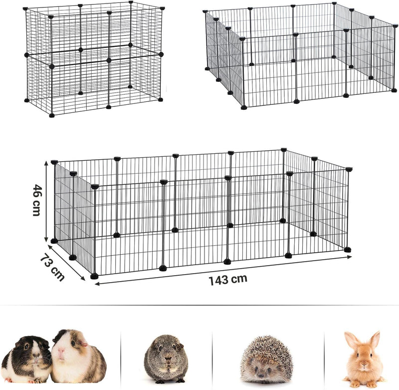 SONGMICS Freilauf, DIY-Kleintiergehege, Kleintierkäfig, Welpenauslauf, Kaninchen, Meerschweinchen, M