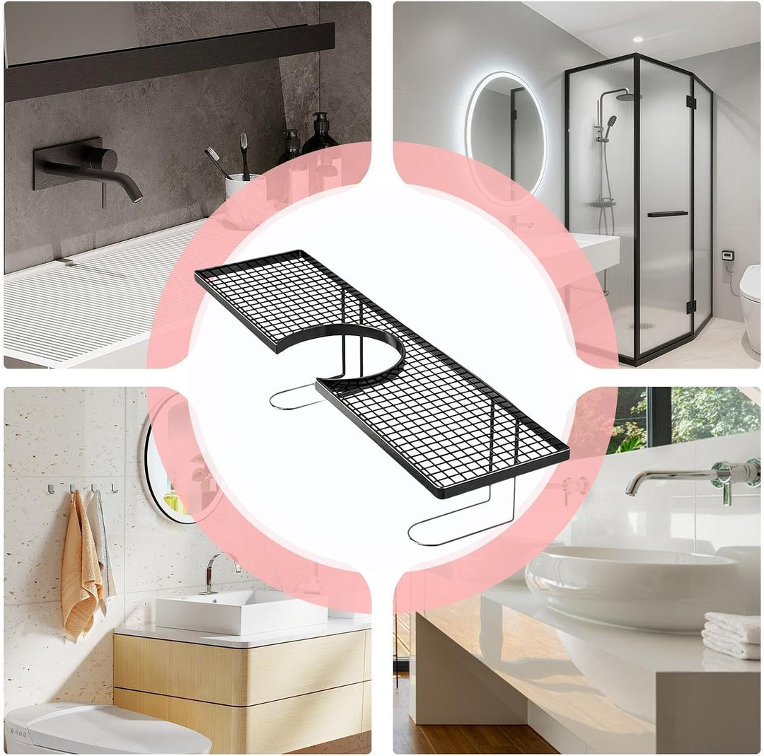 Waschbecken-Wasserhahn-Aufbewahrung, kein Bohren, Ablaufregal, über der Spüle, für Zuhause, Wohnung,
