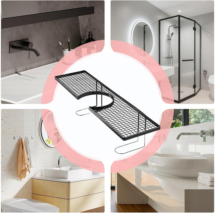 Waschbecken-Wasserhahn-Aufbewahrung, kein Bohren, Ablaufregal, über der Spüle, für Zuhause, Wohnung,