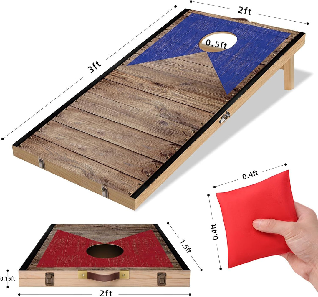 NZQXJXZ 90 x 60 cm Faltbar Cornhole Spiel Outdoor Cornhole Säckchen mit 8 Bohnensäcke & Tragetasche