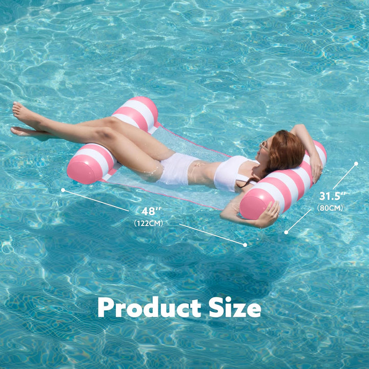 Sloosh 2 Packungen Hängematte Pool Floats Erwachsene, 4 in 1 Mehrzweck Aufblasbare Pool Floats PVC W