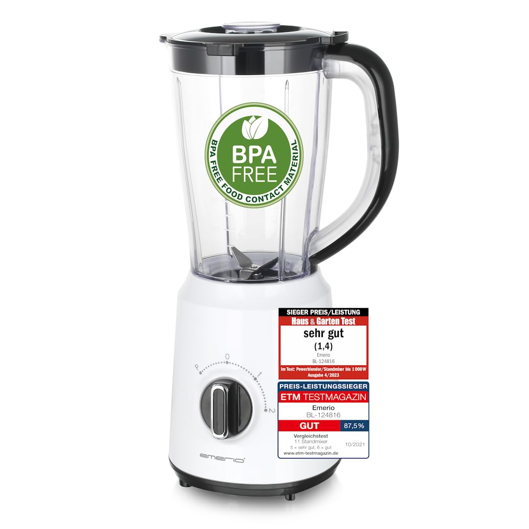 Emerio Standmixer BL-124816, BPA frei, Crush Ice Funktion, 1.5l Behälter, 2 Geschwindigkeiten + Puls