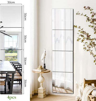 Sqinor Spiegel Kleben Wand Klebespiegel Spiegelfliesen Selbstklebend 30x30 Glas HD DIY Türspiegel Ga