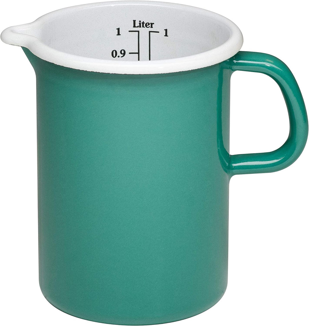 Riess, 0338-111, Küchenmass 1L, SONDEREDITON Nature Green Dark,Emaille, Grün, 0,431kg, 1 Liter, 16,3
