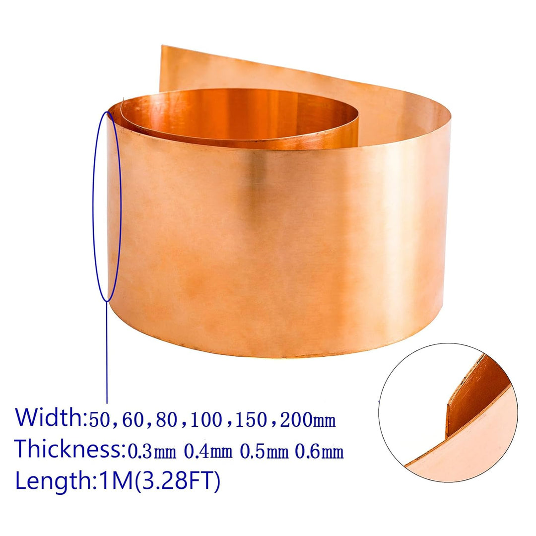 Reine Kupferfolie Metall Kupferblech Platte geschnittenes Material Rollen (0.5 * 200 * 1000mm) 0.5*2