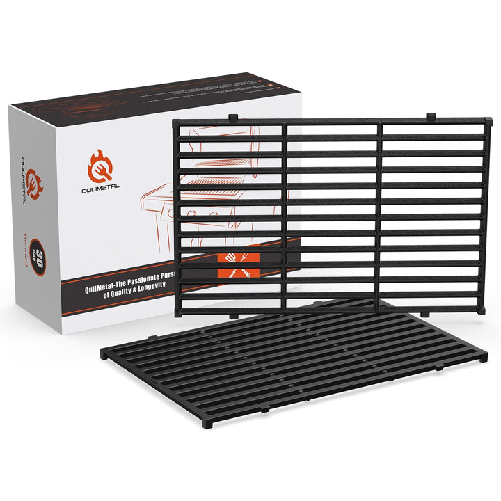 QuliMetal Grillrost Gusseisen passend für Weber Spirit 300/400 &amp; Spirit II 300 – 44,5x30,2 cm Ersatz