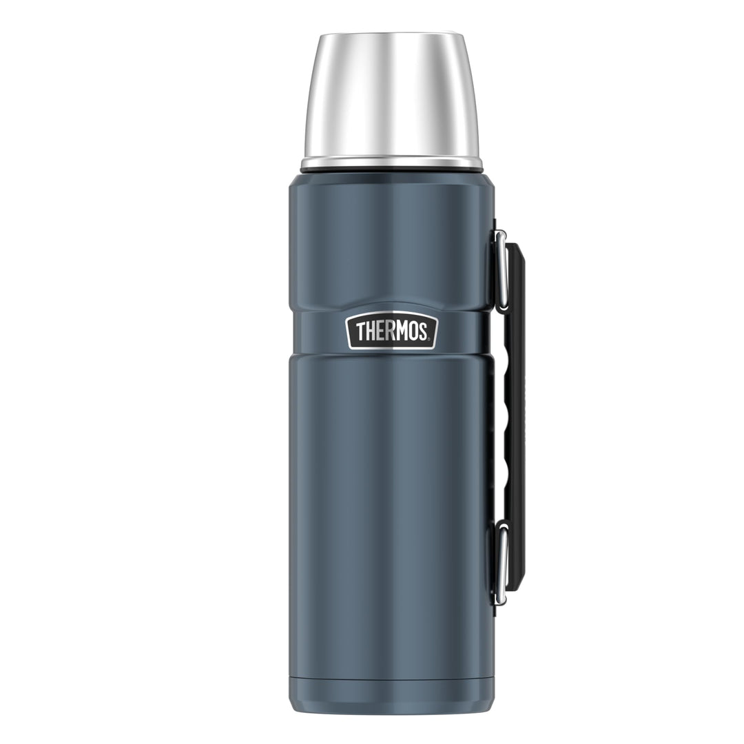 THERMOS STAINLESS KING Thermosflasche ice grey 1,20l - Edelstahl, absolut dicht, mit Trinkbecher und