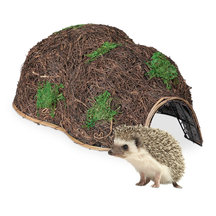 Relaxdays Igelhaus, Stroh, Igelhotel ohne Boden, Winterquartier für Igel im Garten, HBT: 21 x 32 x 4