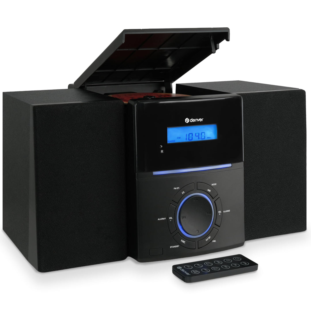 Denver MCA-240 Micro HiFi System – CD Player, FM-Radio, AUX-Anschluss – Dual-Alarmfunktion & Fernbed