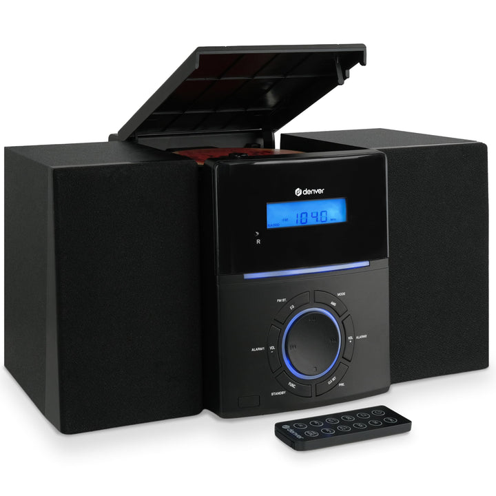 Denver MCA-240 Micro HiFi System – CD Player, FM-Radio, AUX-Anschluss – Dual-Alarmfunktion & Fernbed