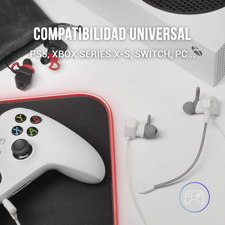 Mars Gaming Gaming MIHXW Weiss, In-Ear-Kopfhörer mit Mikrofon, PS4/PS5/XBOX/SWITCH/PC, pequeño, MIHX