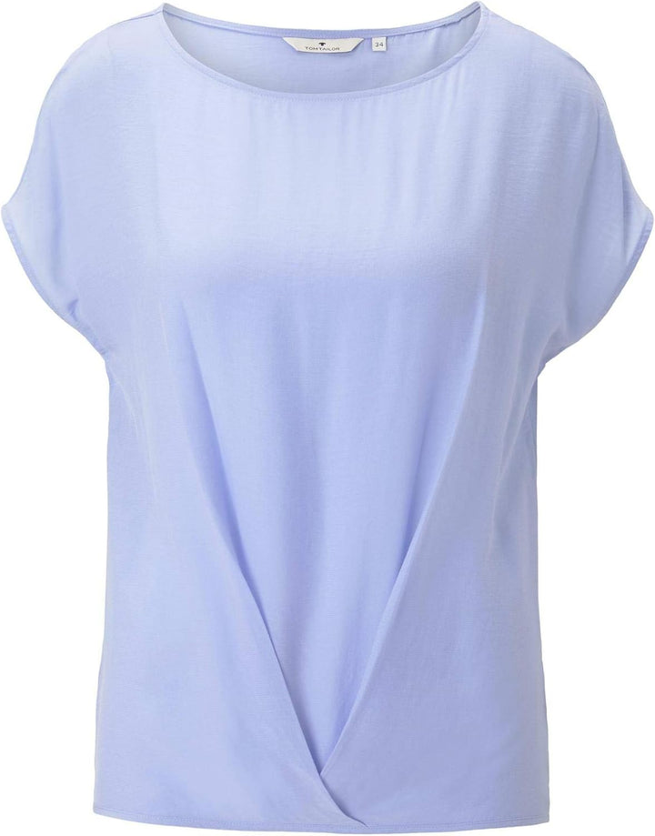 TOM TAILOR Damen Faltendetail Bluse, 12819-Parisienne Blue, 36