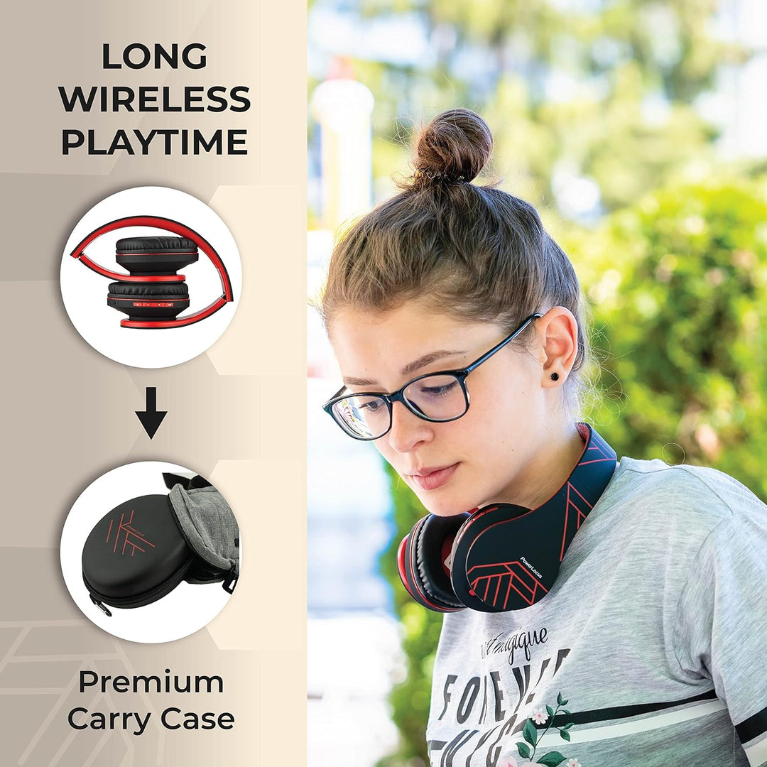 PowerLocus Bluetooth Over-Ear Kopfhörer, Kabellos Stereo Faltbare Kopfhörer Kabellose und Kabel-Kopf