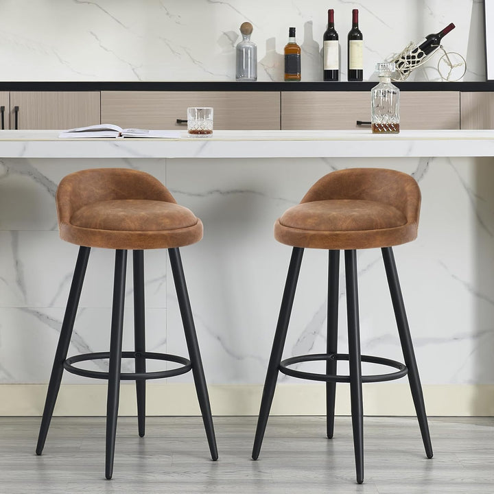 WOLTU BH327br-2 Barhocker 2er Set Barstuhl Hocker Tresenhocker Bistrohocker Designer Hocker mit Lehn