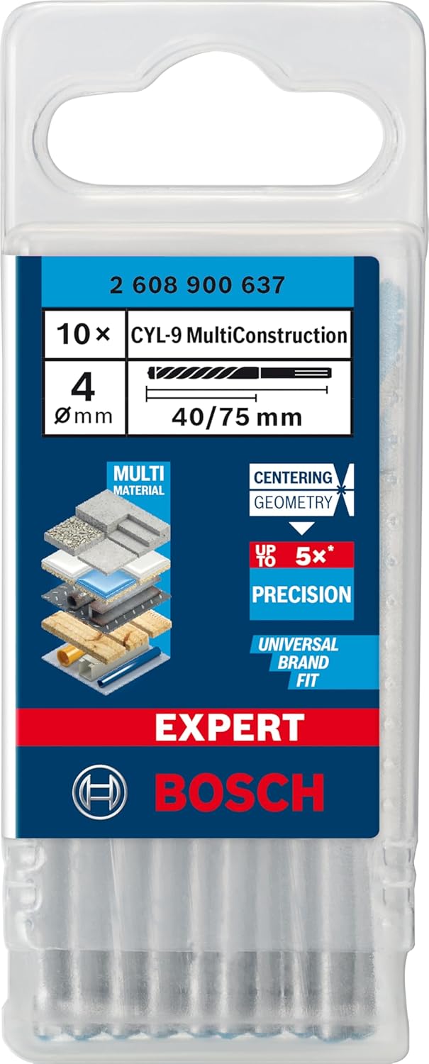 Bosch Accessories 10x Expert CYL-9 MultiConstruction Bohrer (für Beton, Ø 4,00x75 mm, Zubehör Schlag