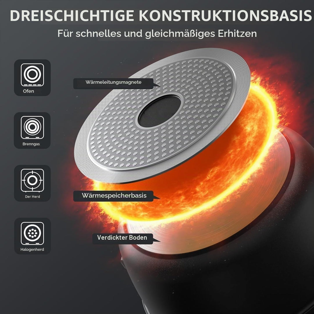 Royalty Line, Marmorbeschichtete Stielkasserolle 32 cm + Glasdeckel