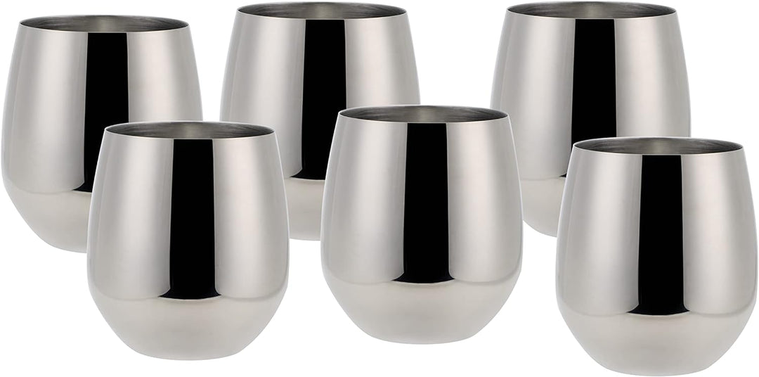 Echtwerk Weingläser, 6-tlg Rotweingläser, Trinkbecher aus Edelstahl, Unzerbrechliche Trinkgläser, Br