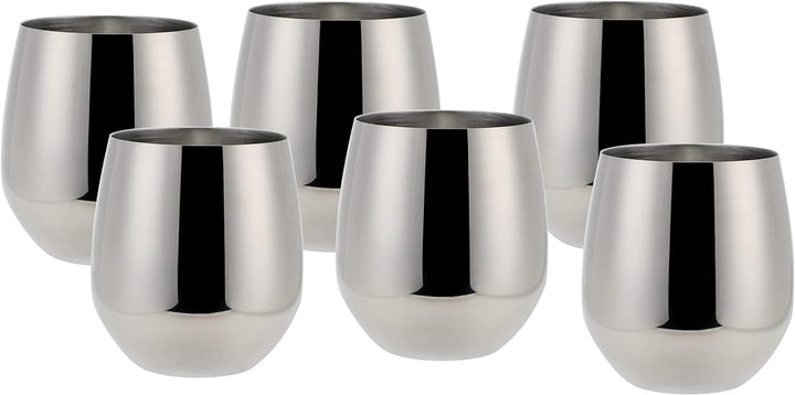 Echtwerk Weingläser, 6-tlg Rotweingläser, Trinkbecher aus Edelstahl, Unzerbrechliche Trinkgläser, Br