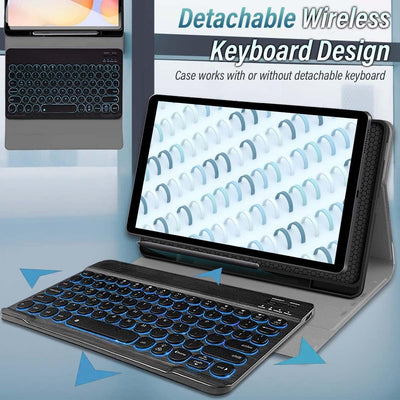 Wineecy Beleuchtete Tastatur Hülle für Samsung Galaxy Tab S6 Lite 10.4 2022/2020 SM-P610/P613/P615/P