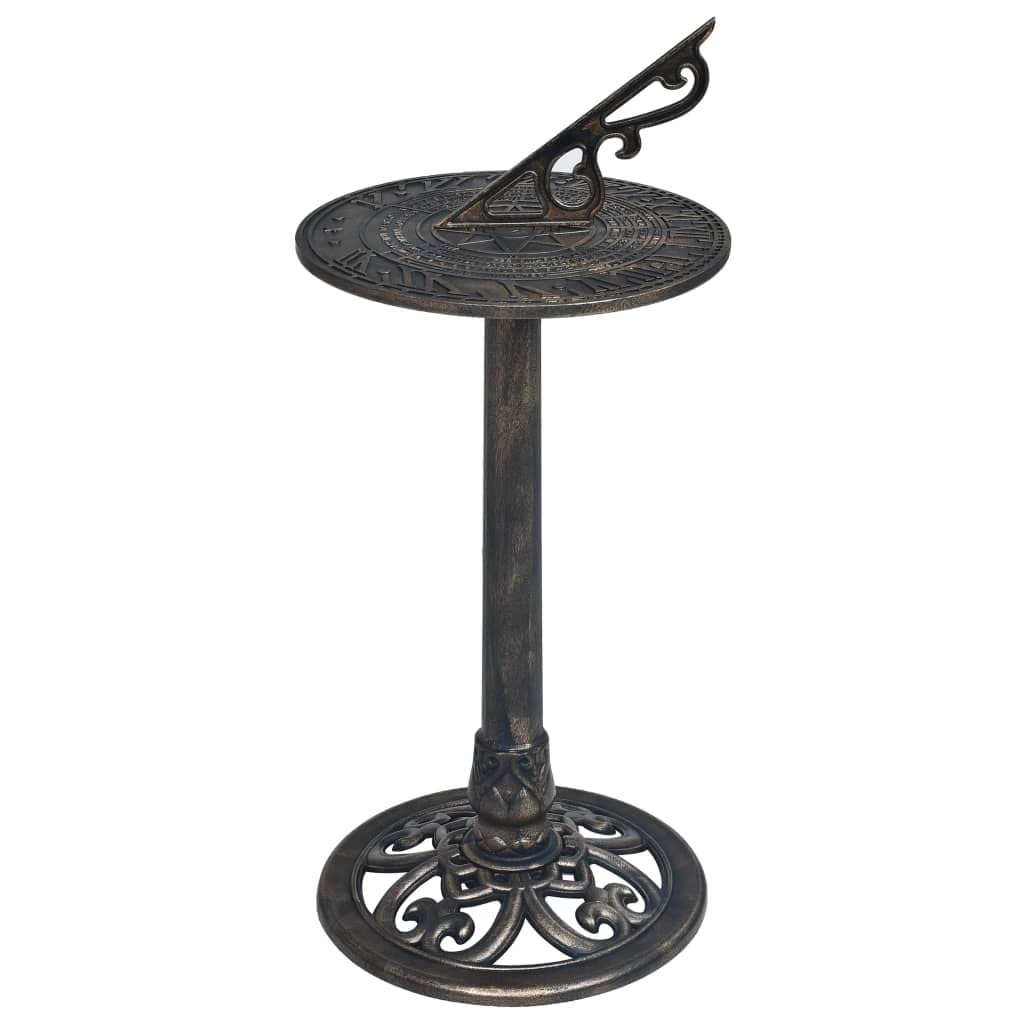 Gecheer Sonnenuhr Bronze 35,5 x 82 cm Kunststoff Standsonnenuhr Gartenuhr Gartendeko Gartendekoratio