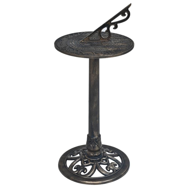 Gecheer Sonnenuhr Bronze 35,5 x 82 cm Kunststoff Standsonnenuhr Gartenuhr Gartendeko Gartendekoratio