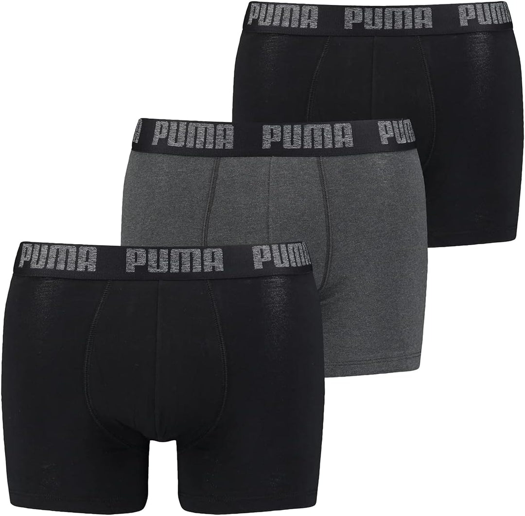 PUMA Herren Boxershorts (3er Pack) S 223 - Black/Anthracite, S 223 - Black/Anthracite