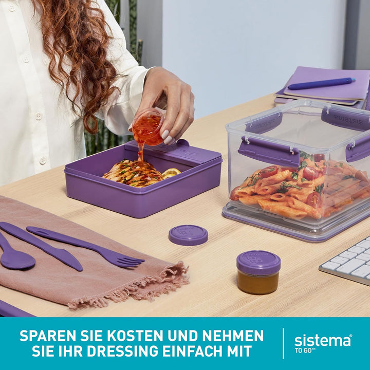 Sistema TO GO Dressingbehälter | Frischhaltedosen/Sossenbehälter mit Deckel | 35 ml | BPA-frei | bla