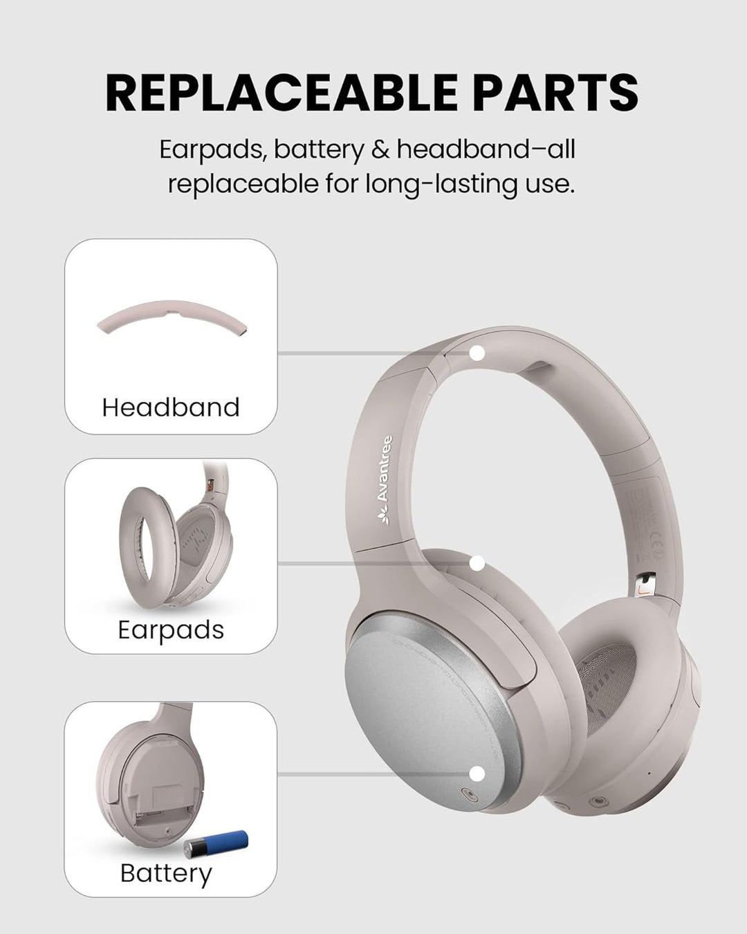 Avantree Eon 3D – 7.1 Surround Sound Bluetooth Kopfhörer mit Cinema Mode, Kabellos Over-Ear, 60 Std.