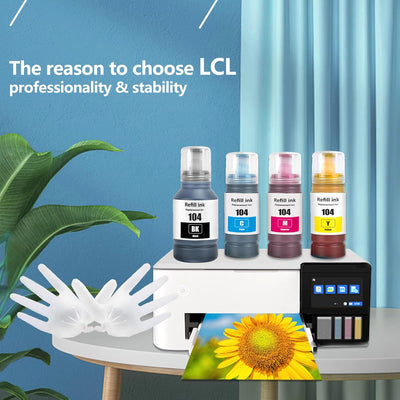 LCL Kompatibel Tintenbehälter als Ersatz für Epson 104 C13T00P140 ET-1810 ET-2710 ET-2711 ET-2712 ET